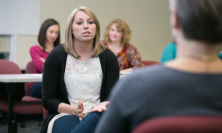 Photo of MSW student in class