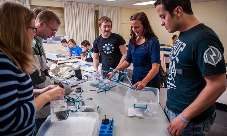 students with bridge projects